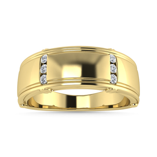 Diamond 1/10 Ct.Tw. Men?s Wedding Band in 14K Yellow Gold