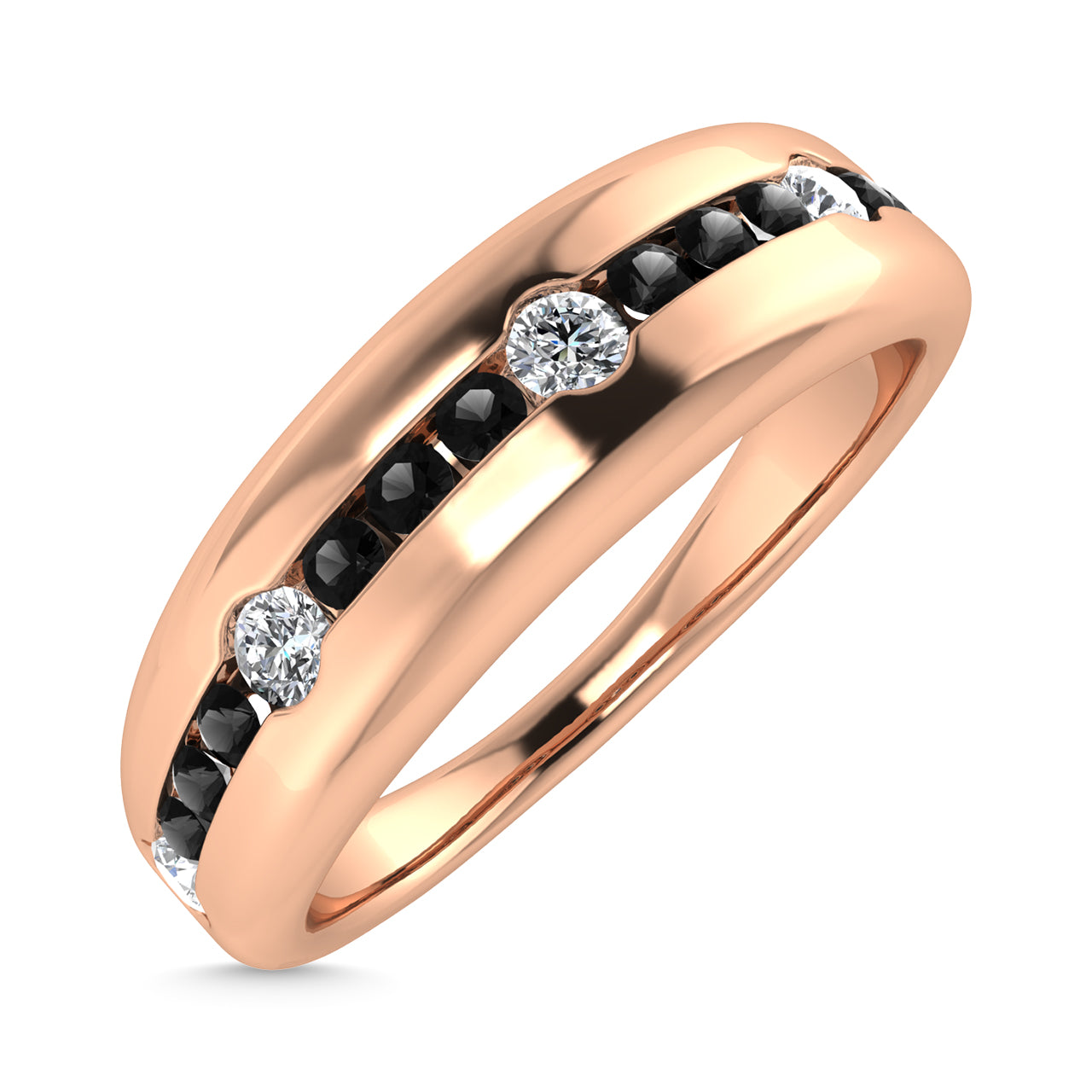 Diamond 1/2 Ct.Tw. Ladies Wedding Band in 14K Rose Gold