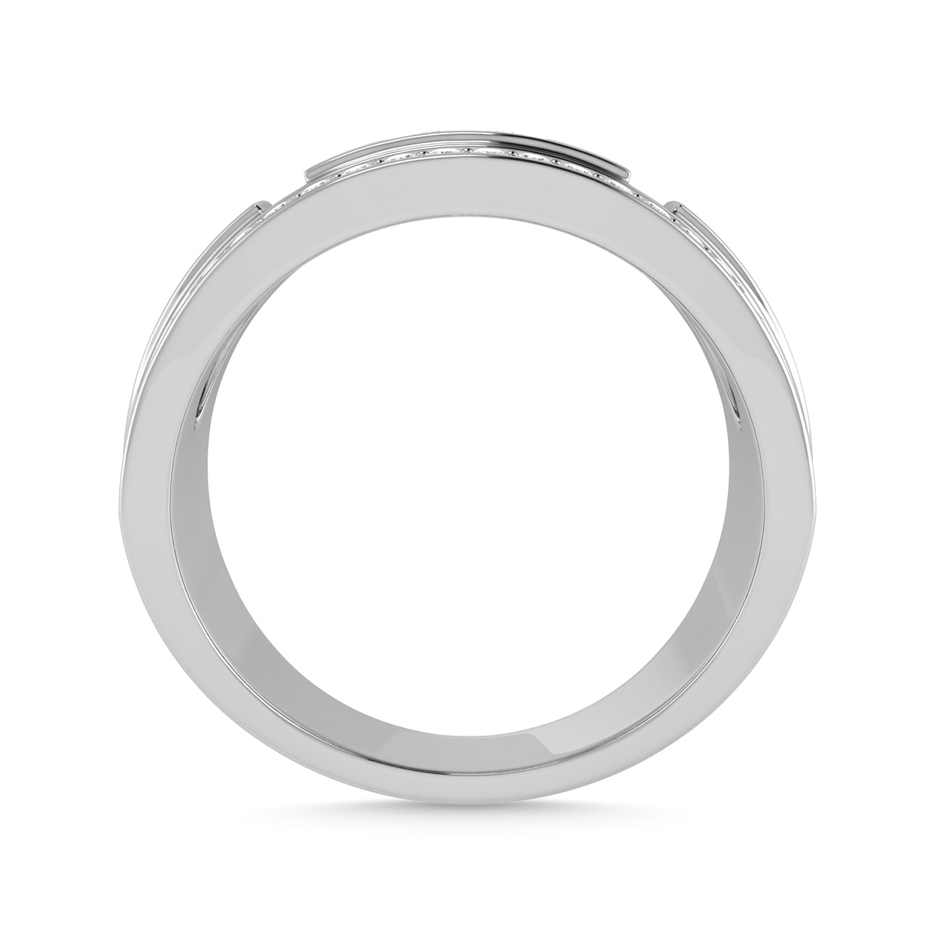 Diamond 3/4 Ct.Tw. Men?s Wedding Band in 14K White Gold