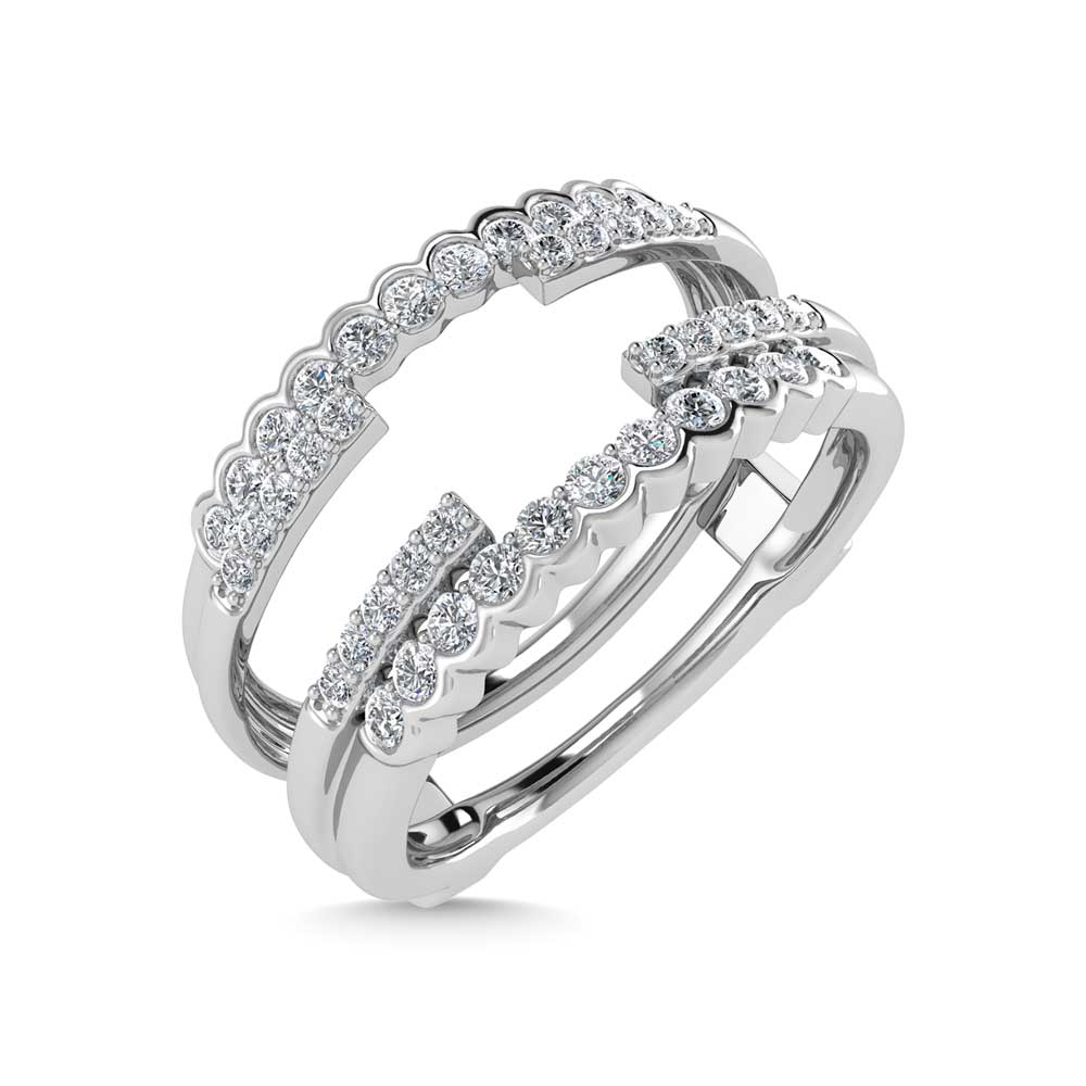 14K White Gold Diamond 1/3 Ct.Tw. Guard Ring