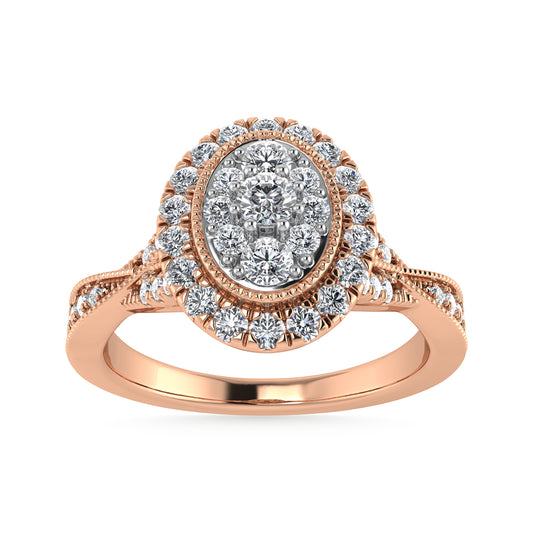 Diamond 1/2 Ct.Tw. Bridal Ring in 10K Rose Gold