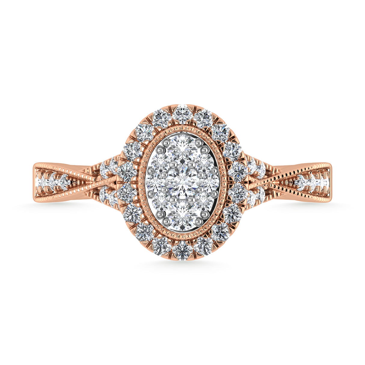 Diamond 1/2 Ct.Tw. Bridal Ring in 10K Rose Gold