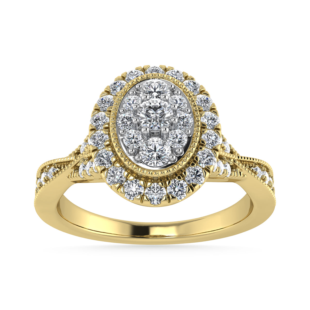 Diamond 1/2 Ct.Tw. Bridal Ring in 10K Yellow Gold