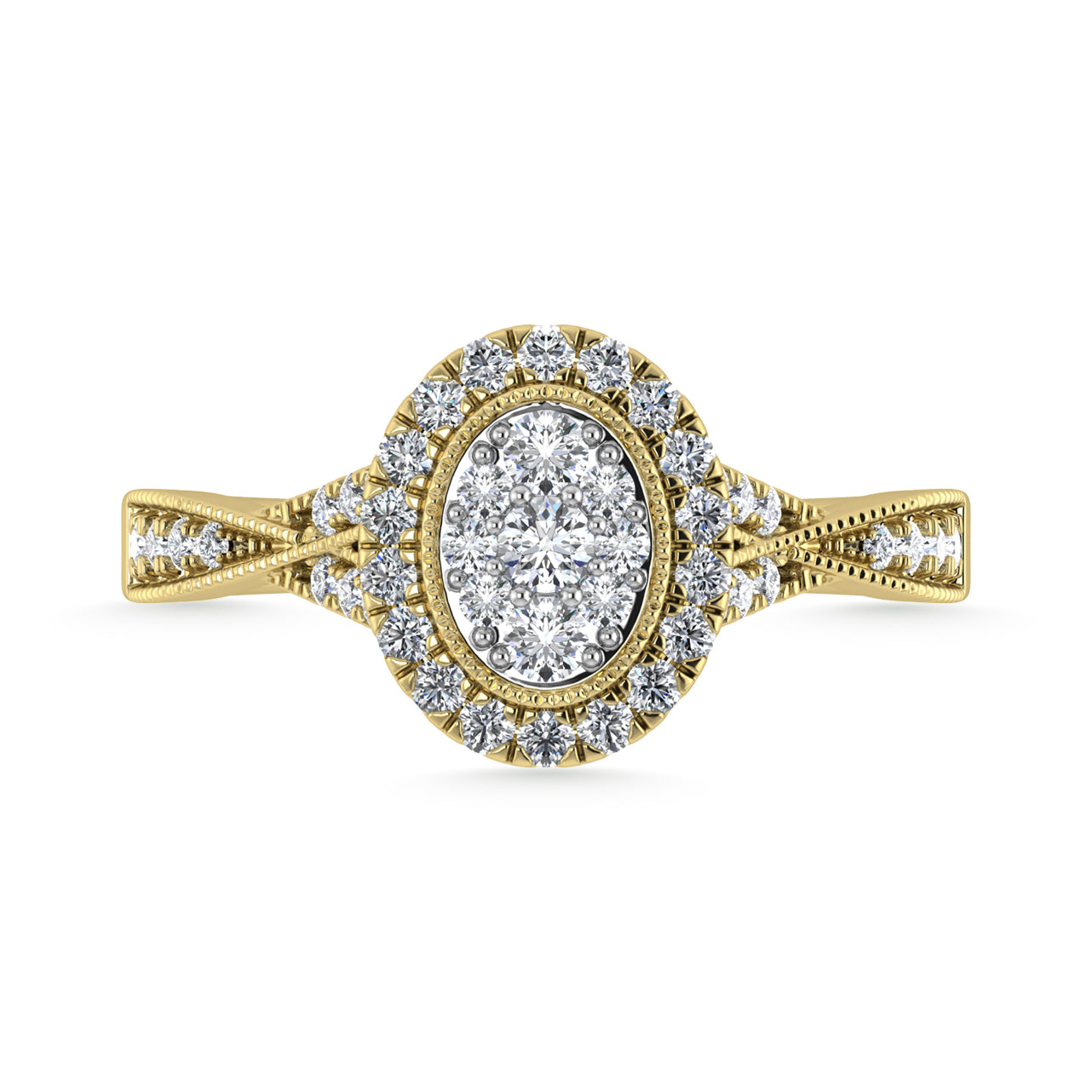 Diamond 1/2 Ct.Tw. Bridal Ring in 10K Yellow Gold