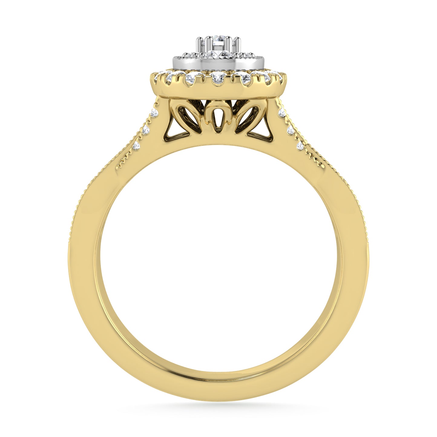 Diamond 1/2 Ct.Tw. Bridal Ring in 10K Yellow Gold