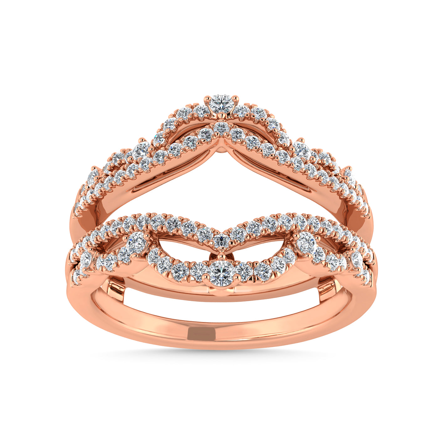 Diamond 1/3 Ct.Tw. Guard Ring in 14K Rose Gold