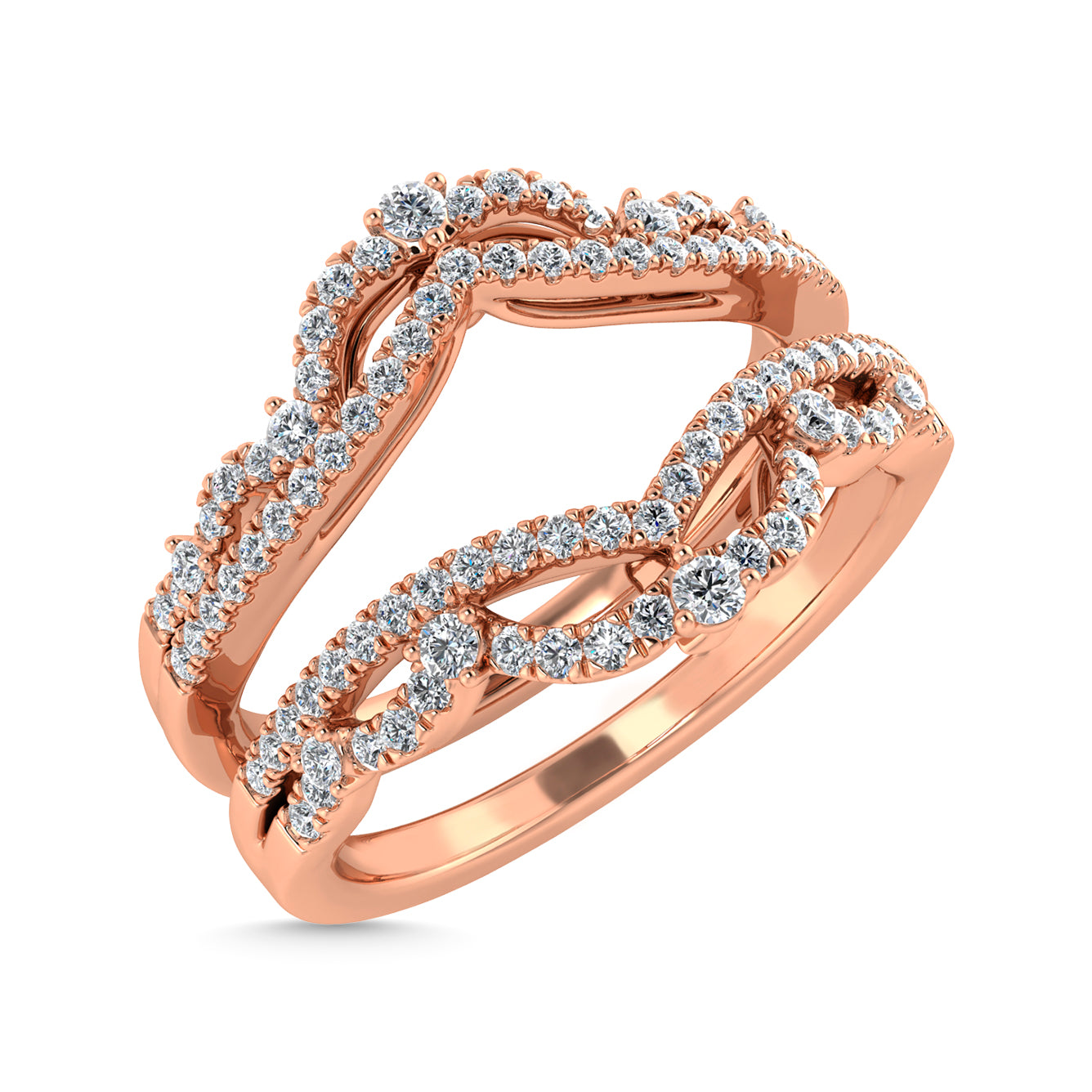 Diamond 1/3 Ct.Tw. Guard Ring in 14K Rose Gold