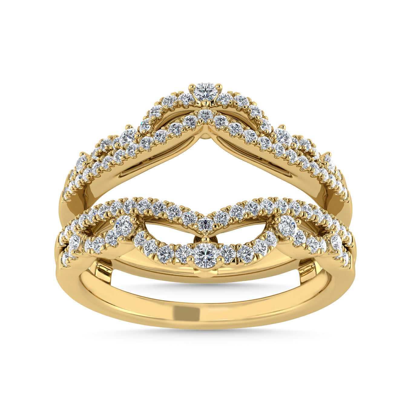 Diamond 1/3 Ct.Tw. Guard Ring in 14K Yellow Gold