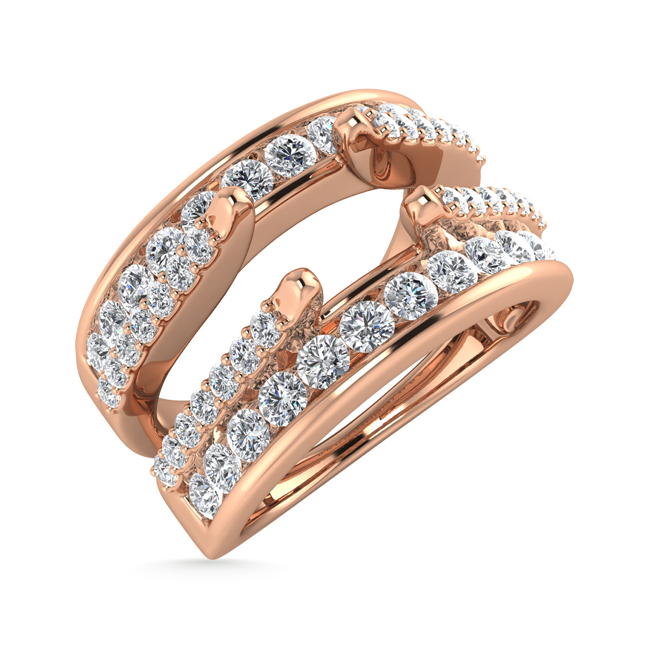 Diamond 1 Ct.Tw. Guard Ring in 14K Rose Gold