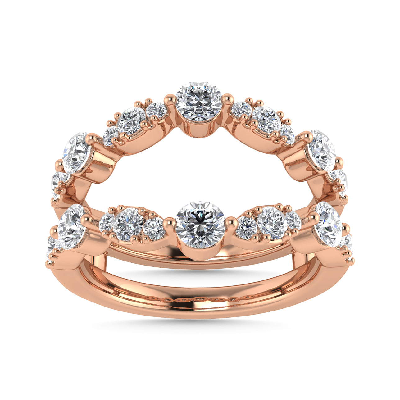 Diamond 1 Ct.Tw. Guard Ring in 14K Rose Gold