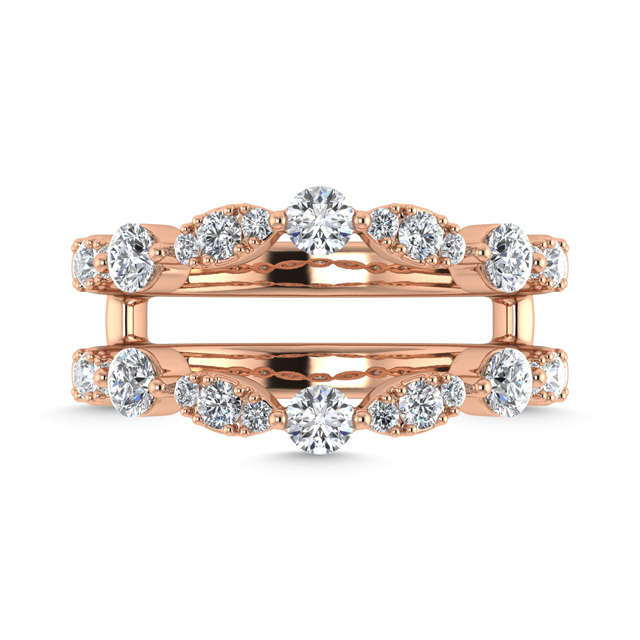 Diamond 1 Ct.Tw. Guard Ring in 14K Rose Gold