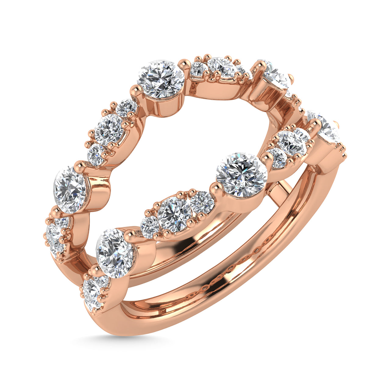 Diamond 1 Ct.Tw. Guard Ring in 14K Rose Gold