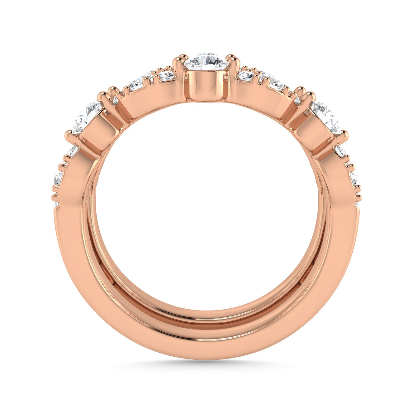 Diamond 1 Ct.Tw. Guard Ring in 14K Rose Gold