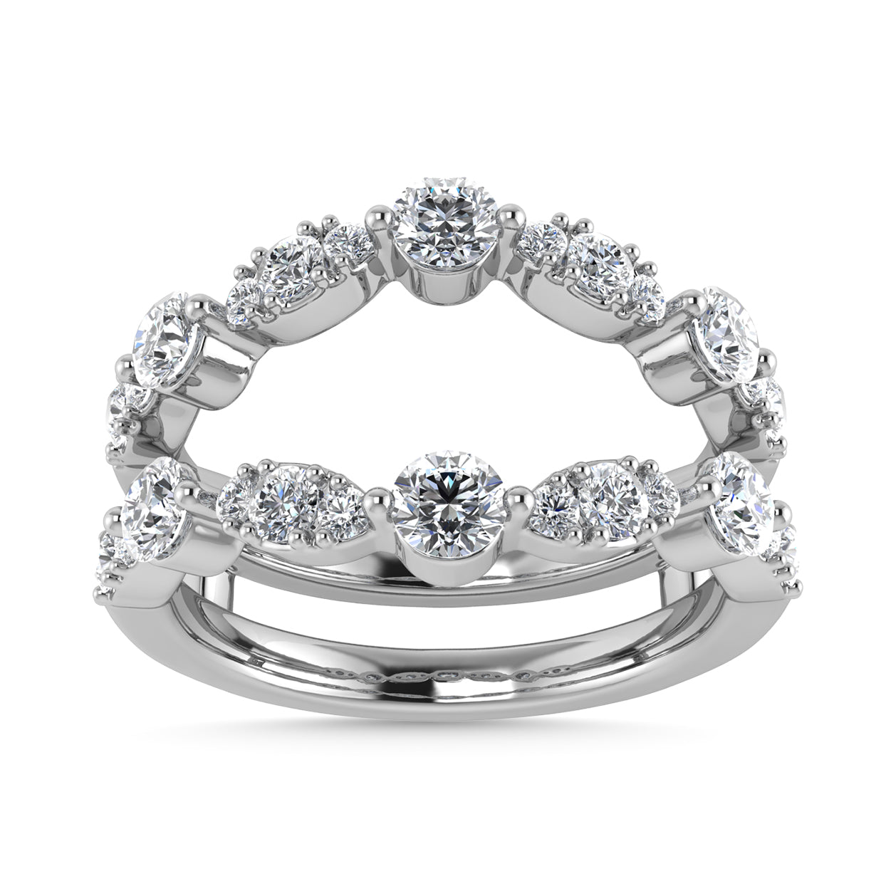 Diamond 1 Ct.Tw. Guard Ring in 14K White Gold