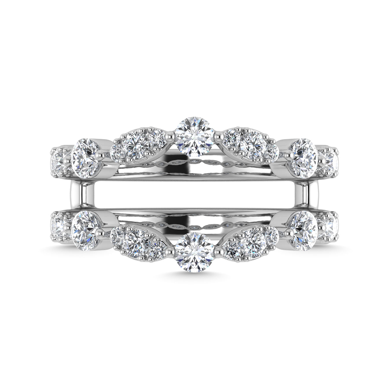 Diamond 1 Ct.Tw. Guard Ring in 14K White Gold