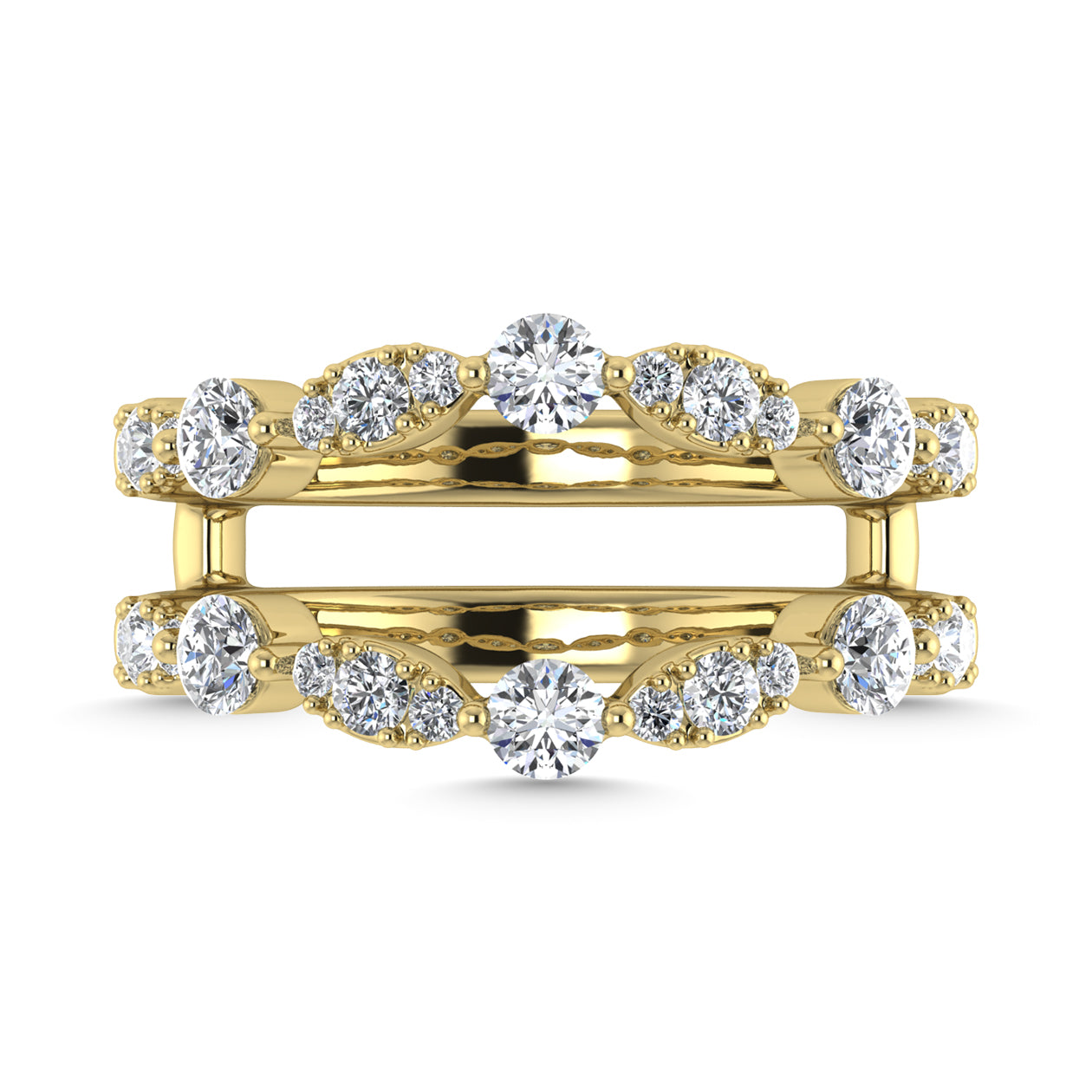 Diamond 1 Ct.Tw. Guard Ring in 14K Yellow Gold