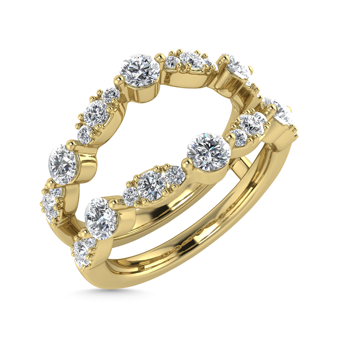 Diamond 1 Ct.Tw. Guard Ring in 14K Yellow Gold