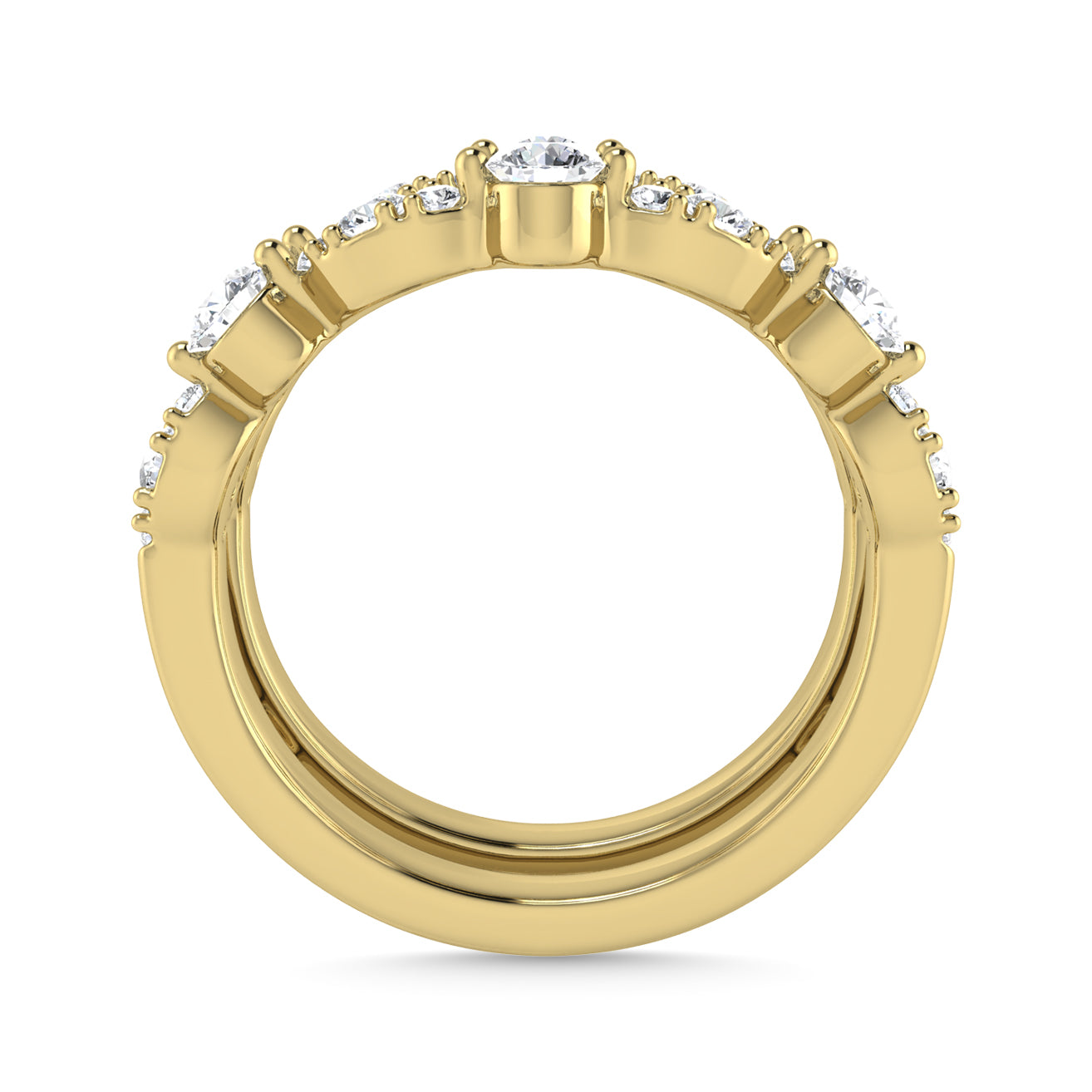 Diamond 1 Ct.Tw. Guard Ring in 14K Yellow Gold