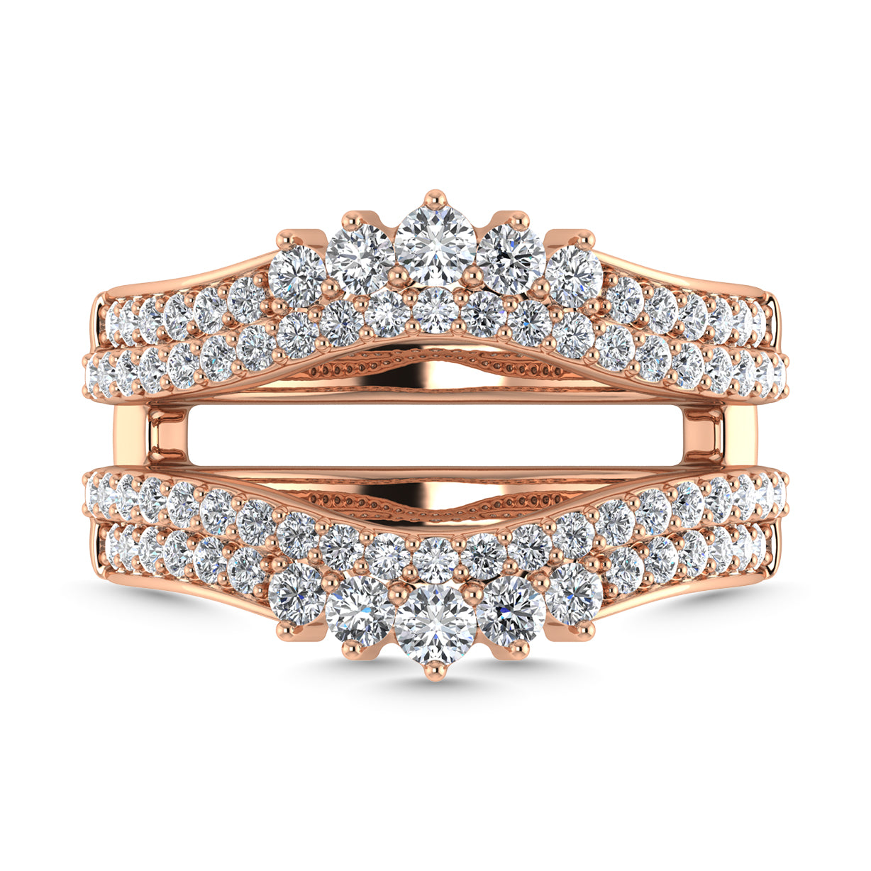 Diamond 1 Ct.Tw. Guard Ring in 14K Rose Gold