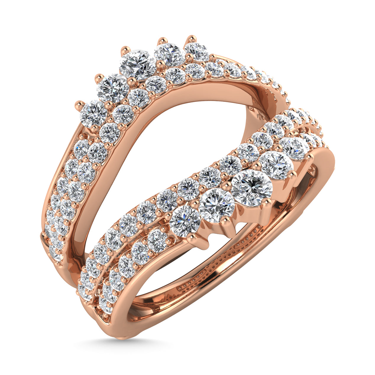 Diamond 1 Ct.Tw. Guard Ring in 14K Rose Gold