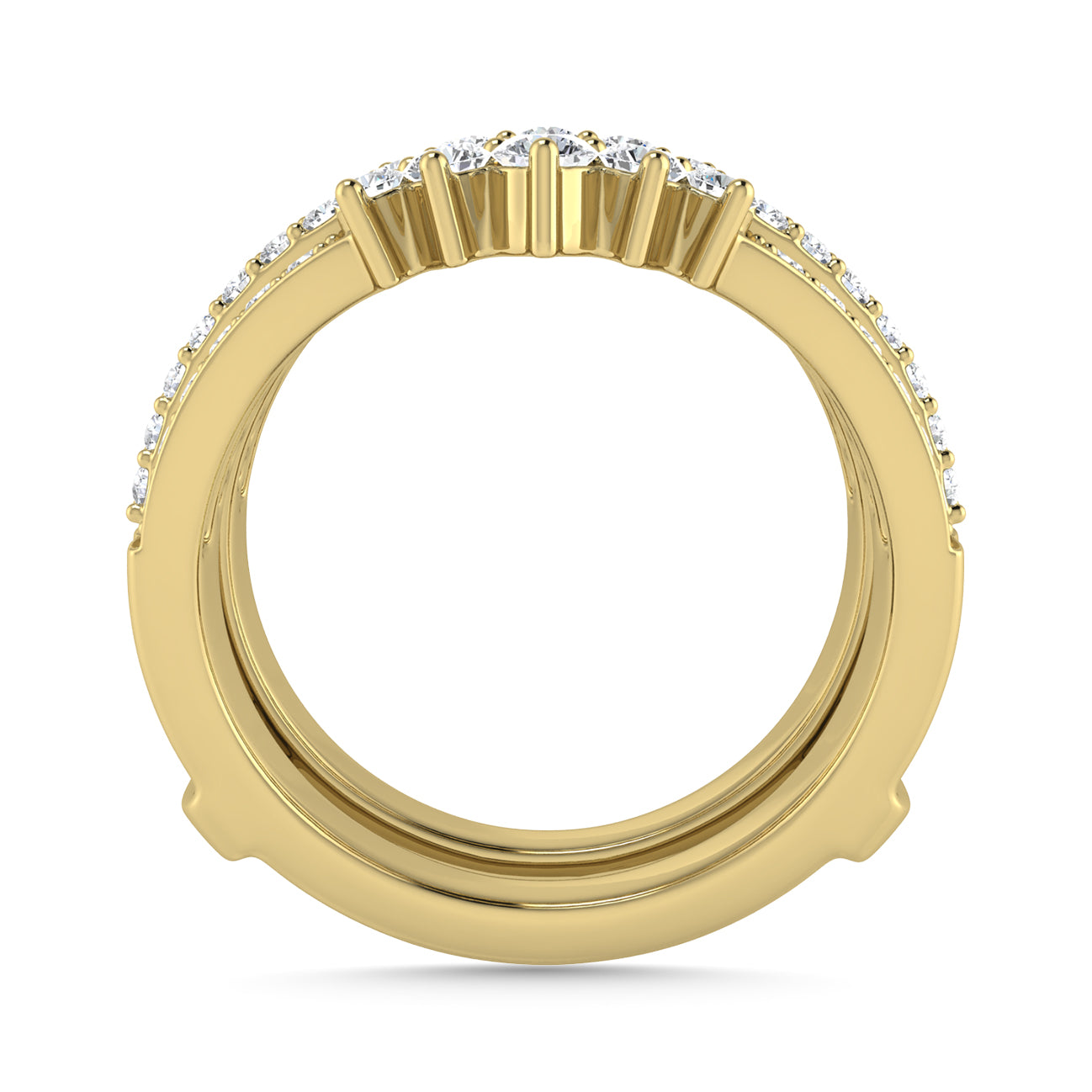 Diamond 1 Ct.Tw. Guard Ring in 14K Yellow Gold