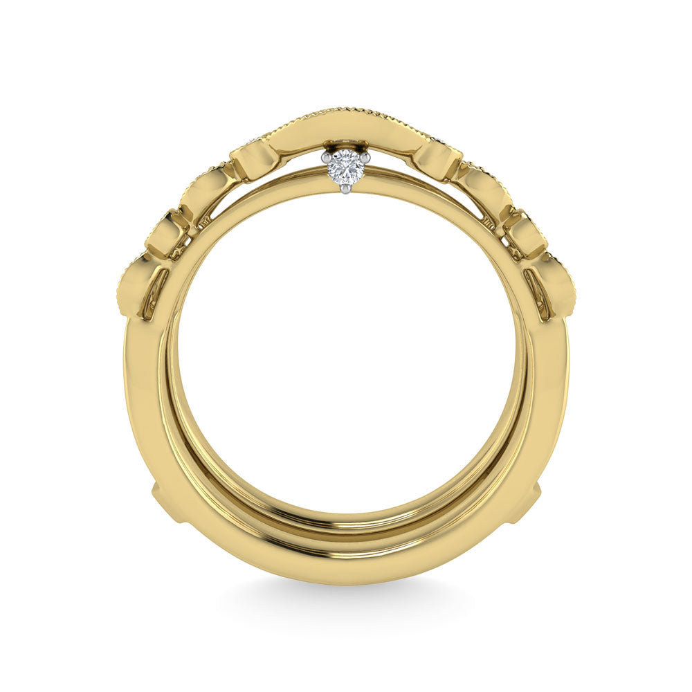 Diamond 1/4 Ct.Tw. Guard Ring in 14K Yellow Gold