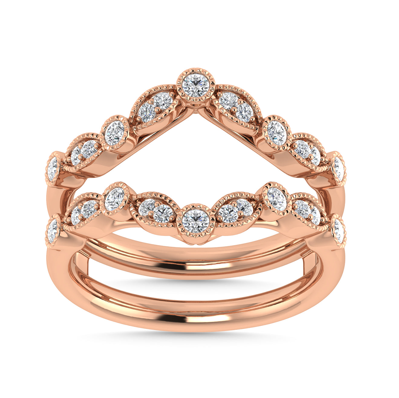 Diamond 3/8 Ct.Tw. Guard Ring in 14K Rose Gold