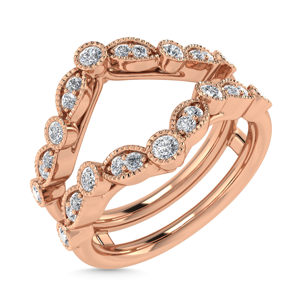 Diamond 3/8 Ct.Tw. Guard Ring in 14K Rose Gold