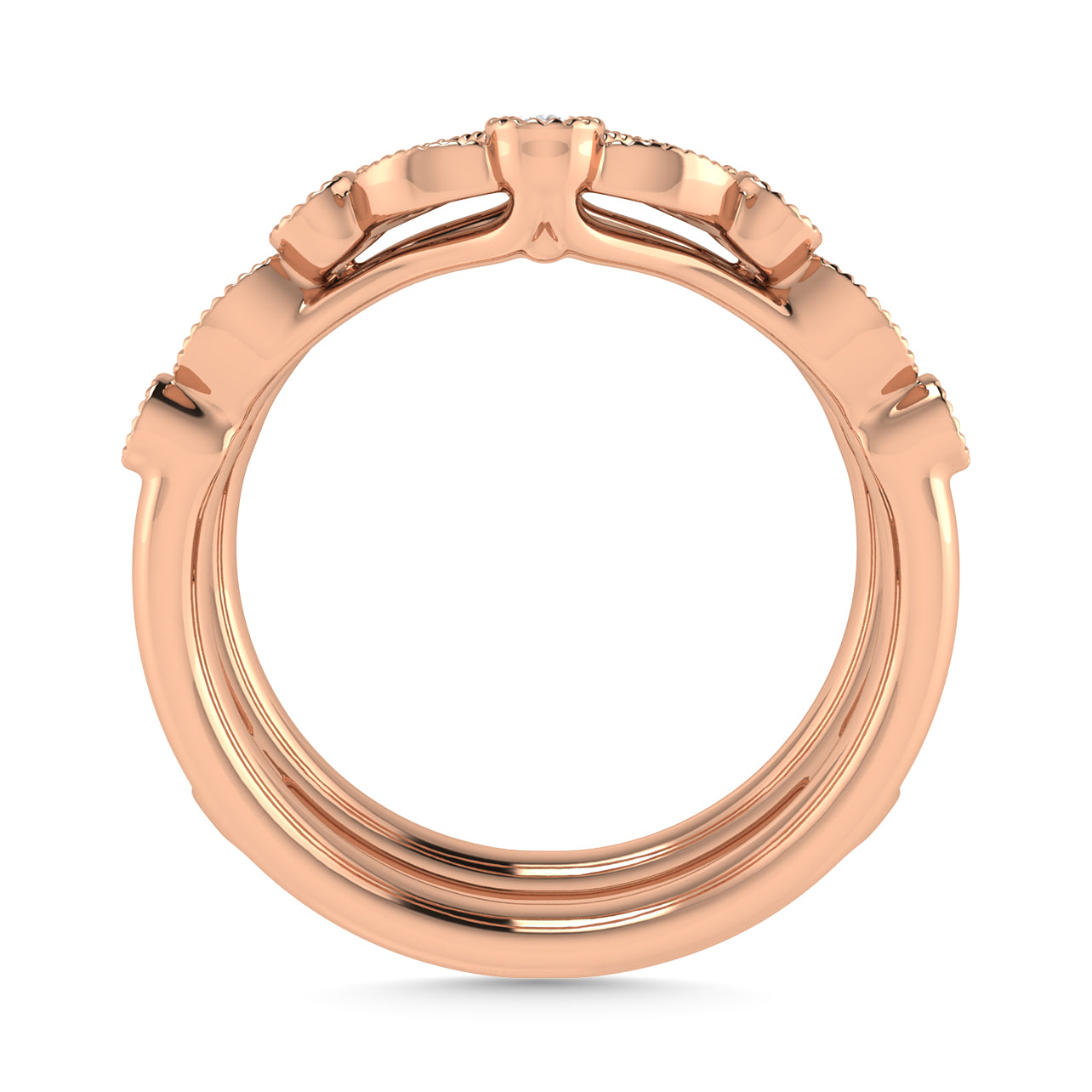 Diamond 3/8 Ct.Tw. Guard Ring in 14K Rose Gold
