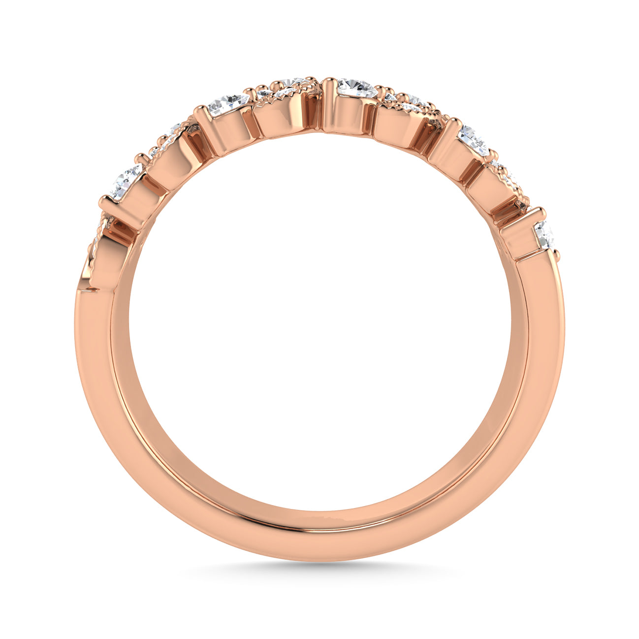 Diamond 1/2 Ct.Tw. Fashion Band in 14K Rose Gold