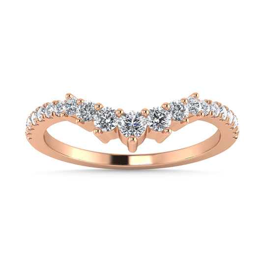 Diamond 1/4 Ct.Tw. Chevron Band in 14K Rose Gold