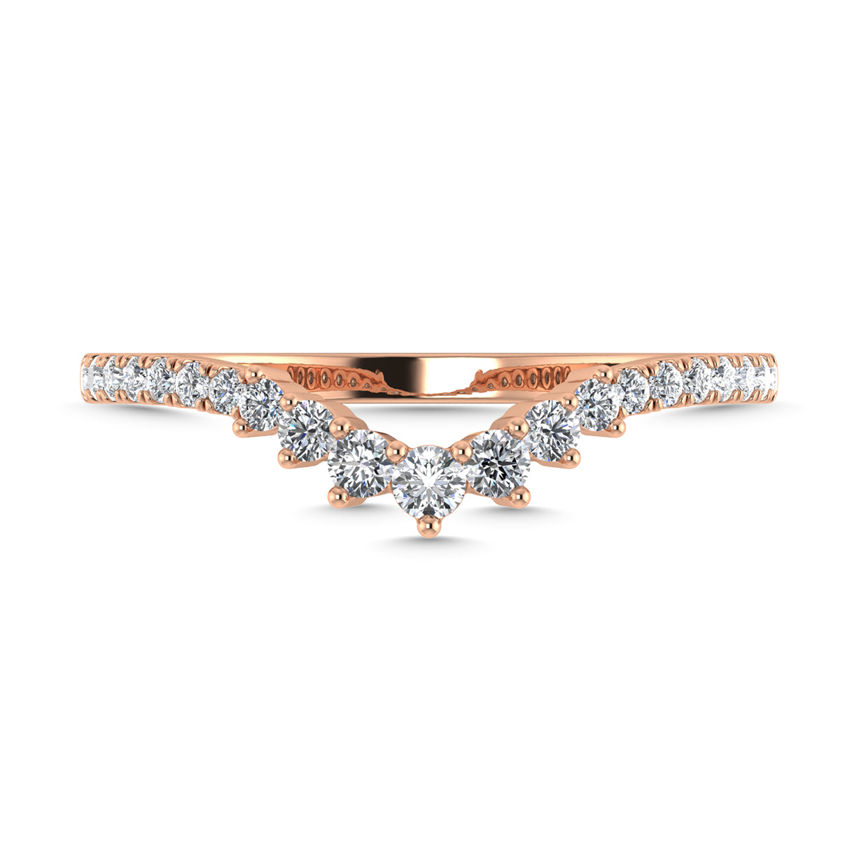 Diamond 1/4 Ct.Tw. Chevron Band in 14K Rose Gold