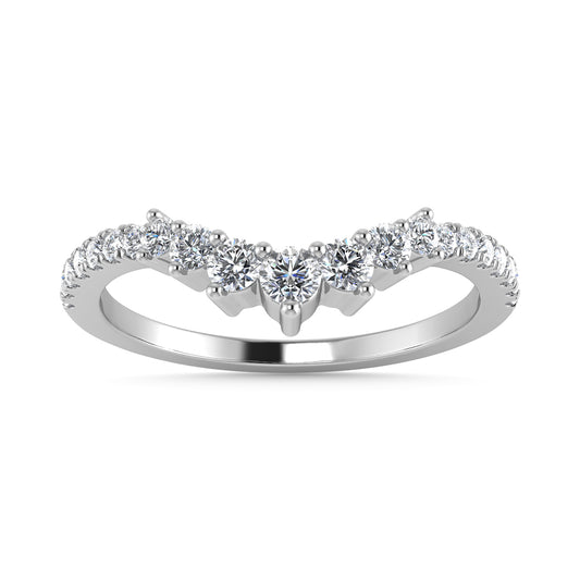 Diamond 1/4 Ct.Tw. Chevron Band in 14K White Gold