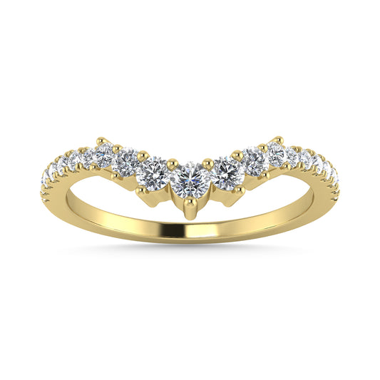 Diamond 1/4 Ct.Tw. Chevron Band in 14K Yellow Gold