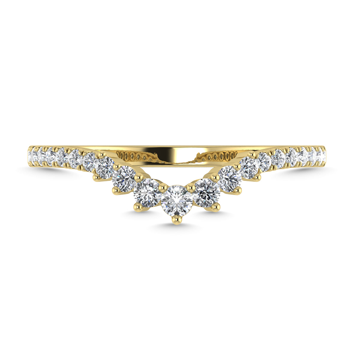 Diamond 1/4 Ct.Tw. Chevron Band in 14K Yellow Gold