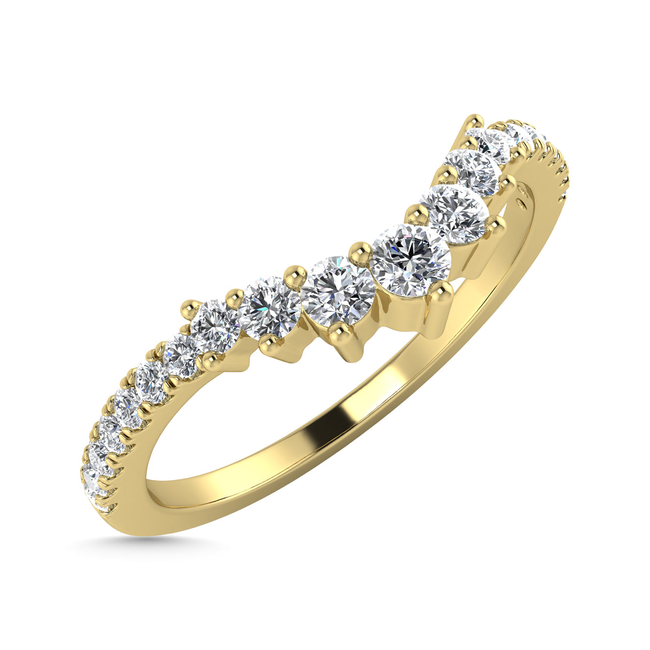 Diamond 1/4 Ct.Tw. Chevron Band in 14K Yellow Gold