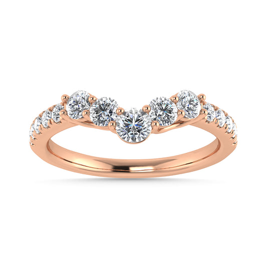 Diamond 1/2 Ct.Tw. Chevron Band in 14K Rose Gold