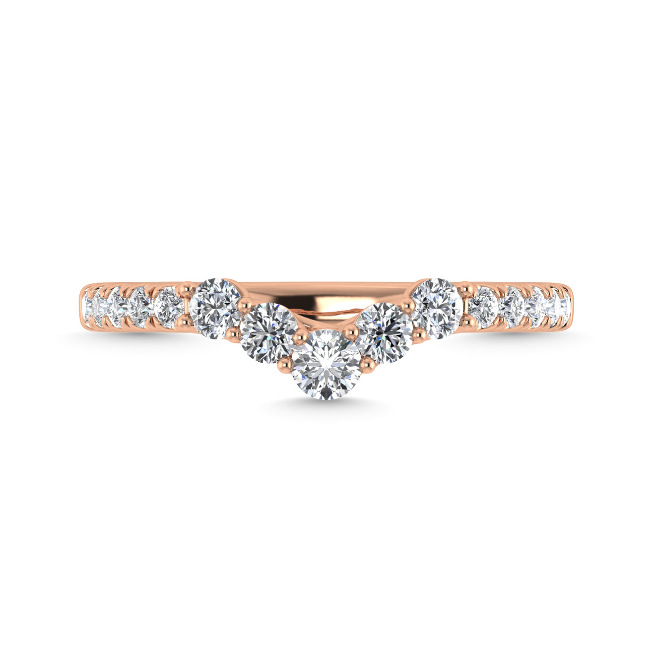 Diamond 1/2 Ct.Tw. Chevron Band in 14K Rose Gold