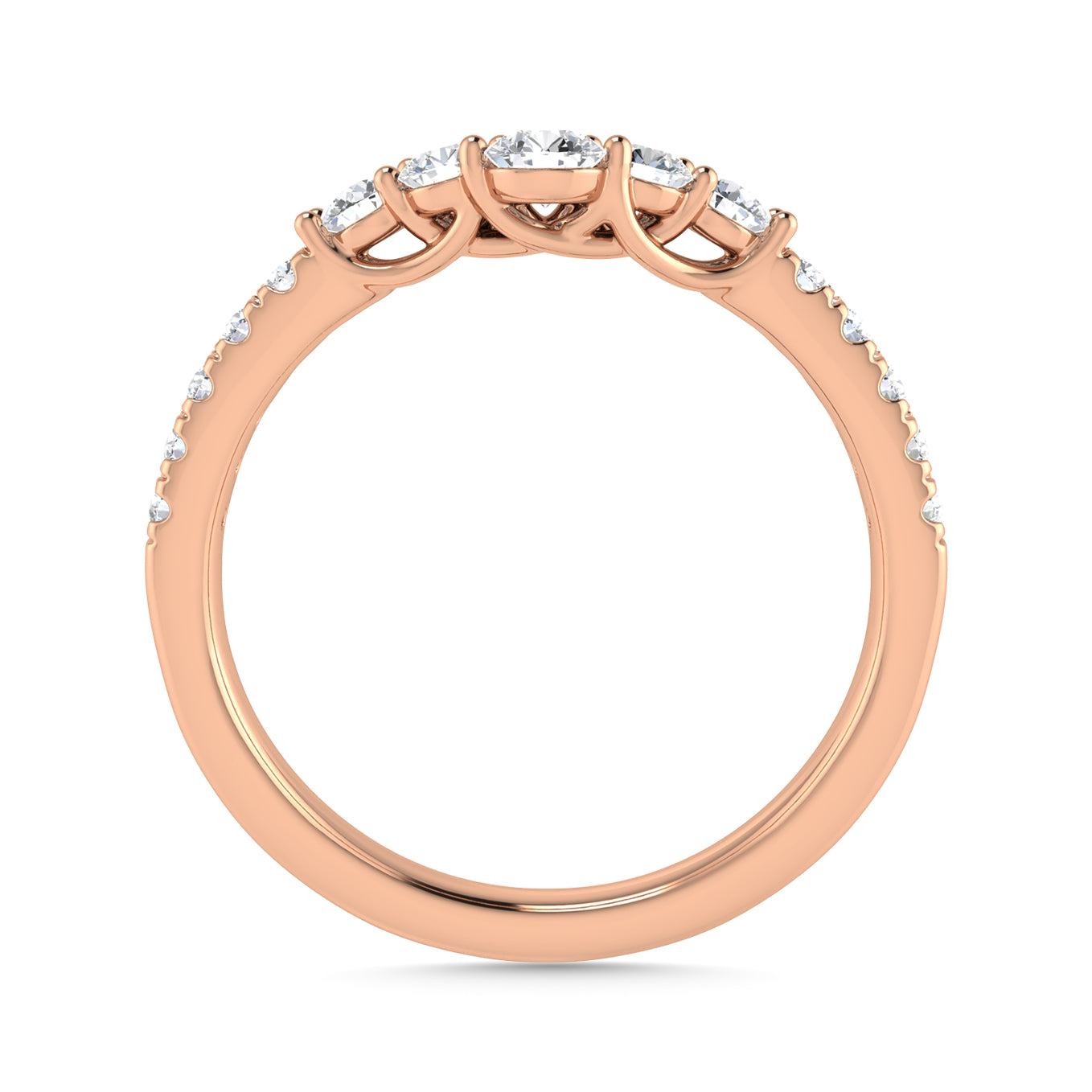 Diamond 1/2 Ct.Tw. Chevron Band in 14K Rose Gold