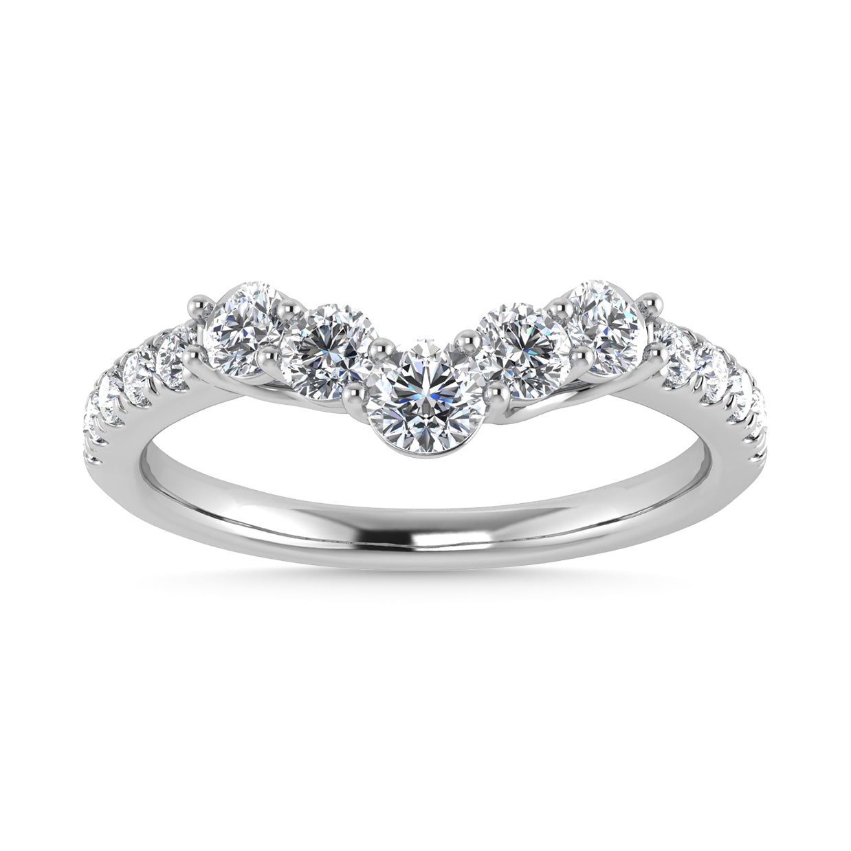 Diamond 1/2 Ct.Tw. Chevron Band in 14K White Gold