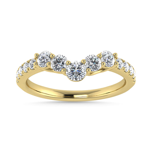 Diamond 1/2 Ct.Tw. Chevron Band in 14K Yellow Gold