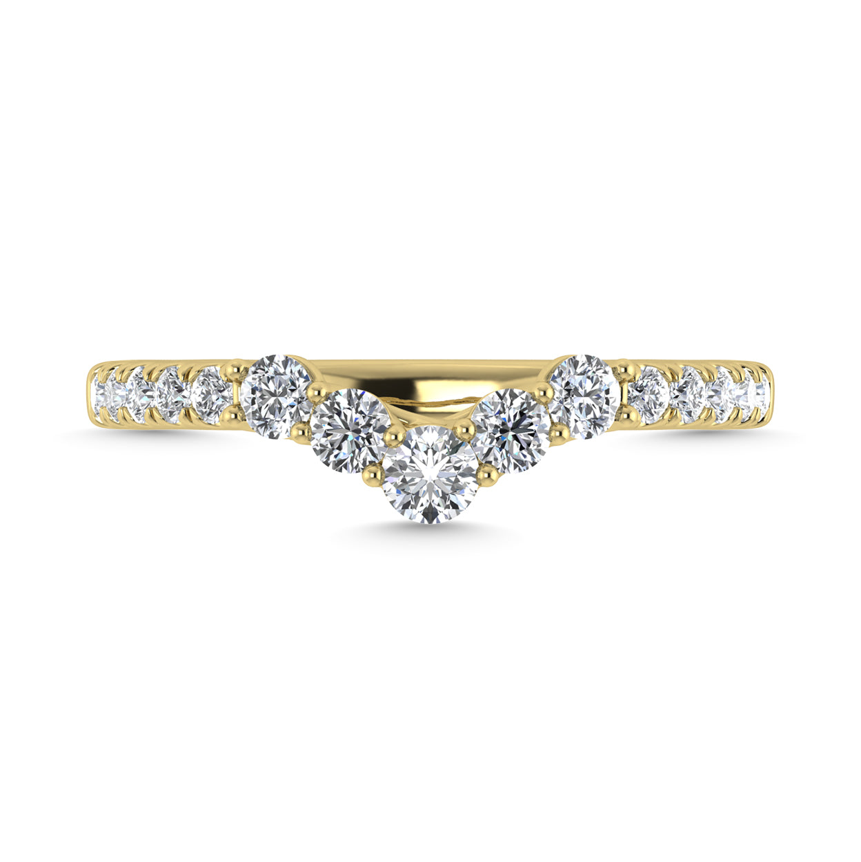 Diamond 1/2 Ct.Tw. Chevron Band in 14K Yellow Gold