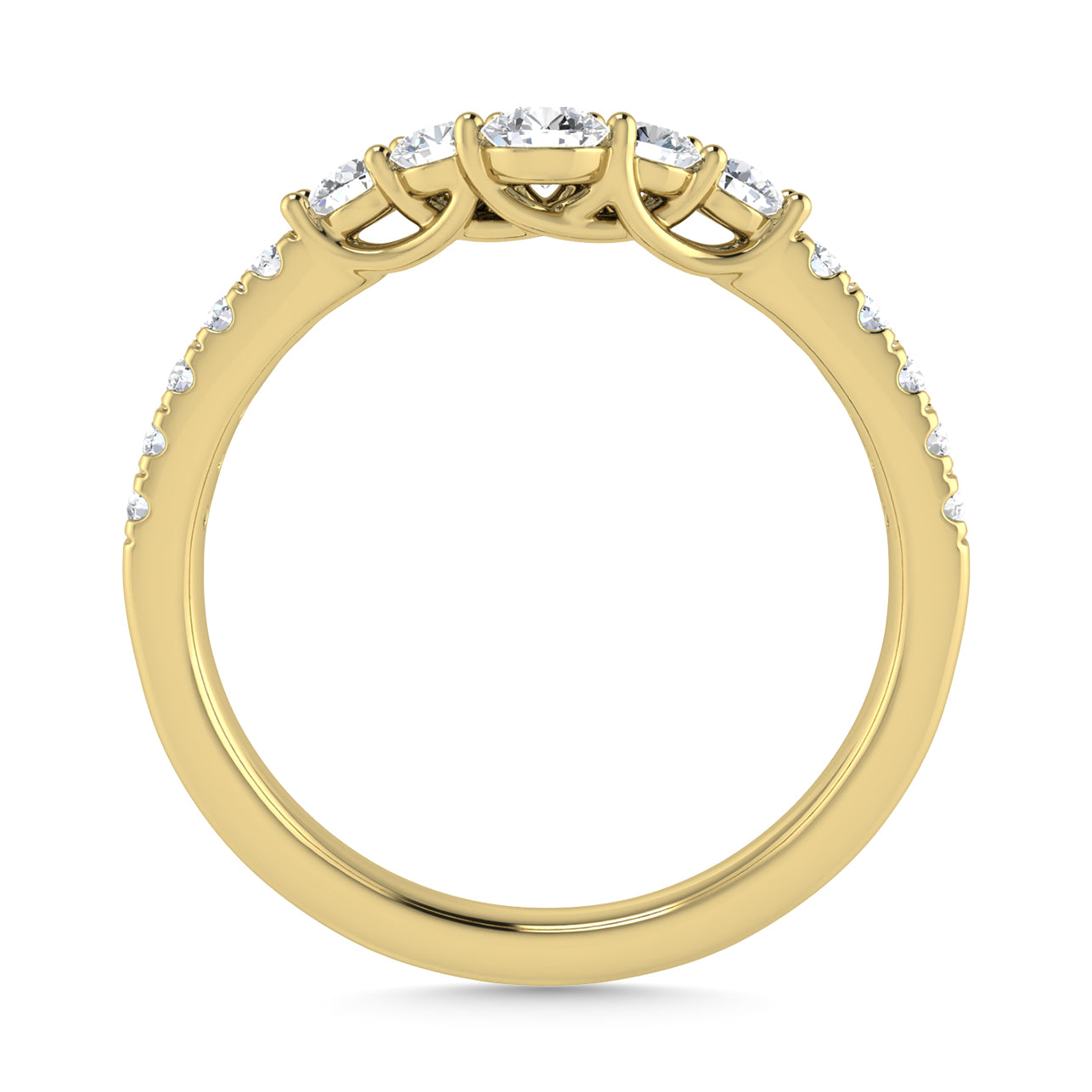 Diamond 1/2 Ct.Tw. Chevron Band in 14K Yellow Gold