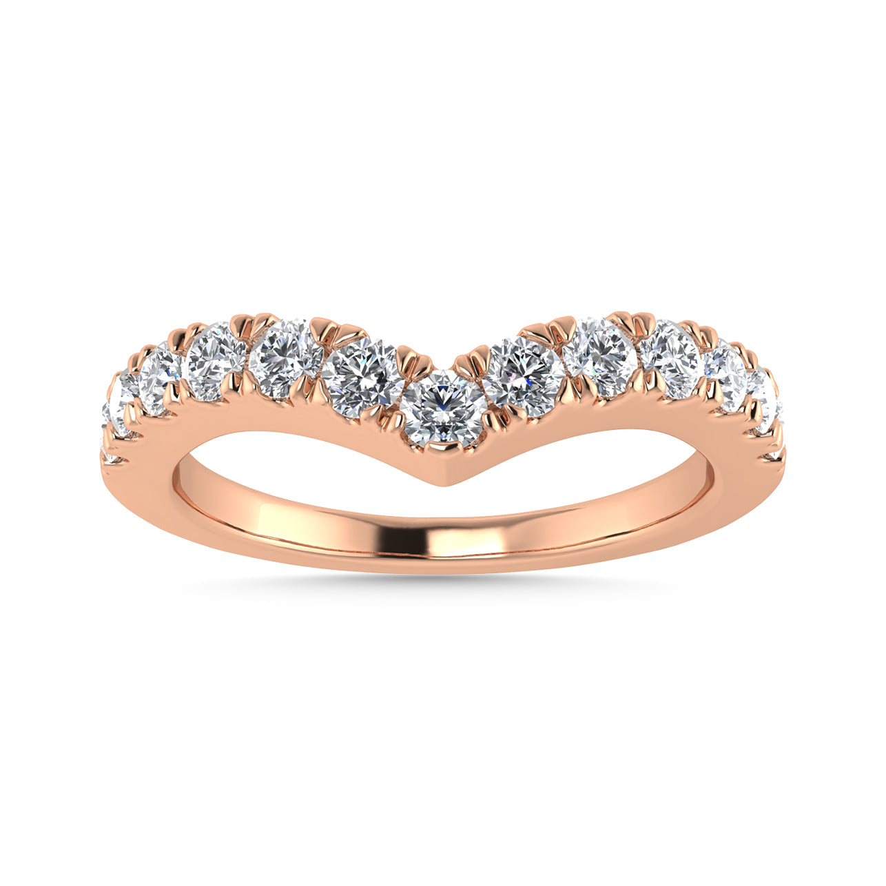 Diamond 1/2 Ct.Tw. Chevron Band in 14K Rose Gold