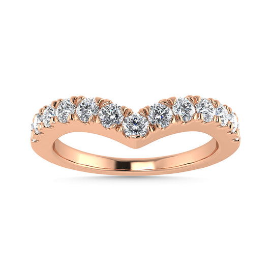 Diamond 1/2 Ct.Tw. Chevron Band in 14K Rose Gold