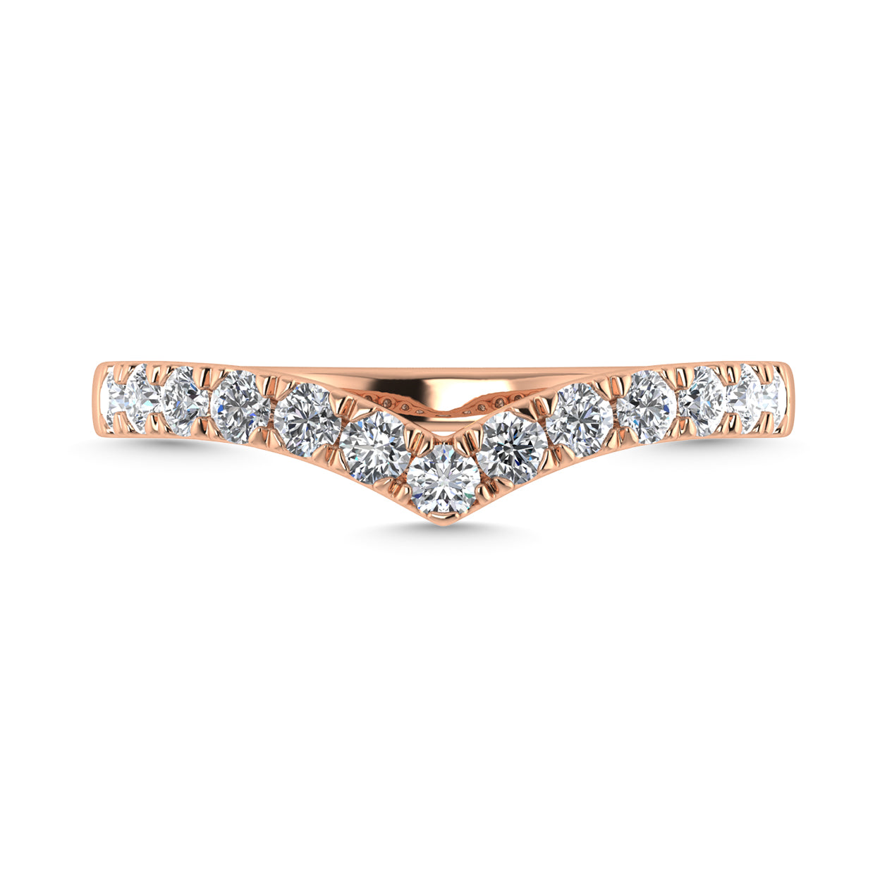 Diamond 1/2 Ct.Tw. Chevron Band in 14K Rose Gold