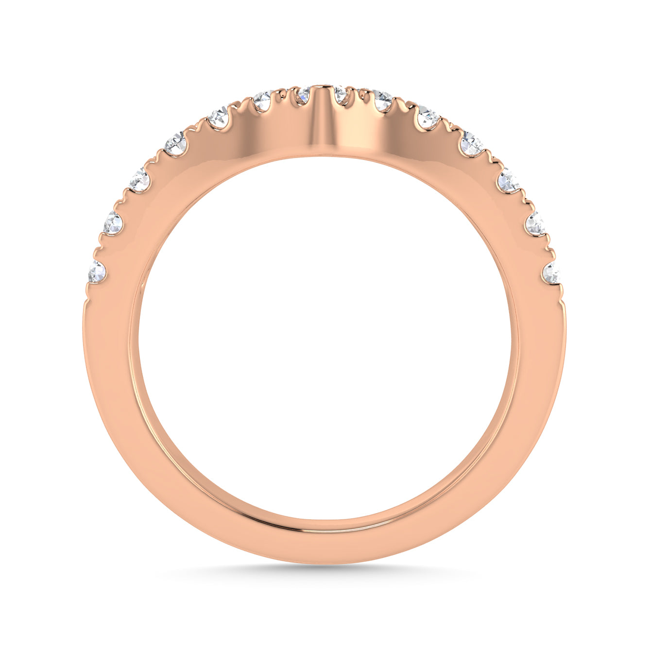 Diamond 1/2 Ct.Tw. Chevron Band in 14K Rose Gold