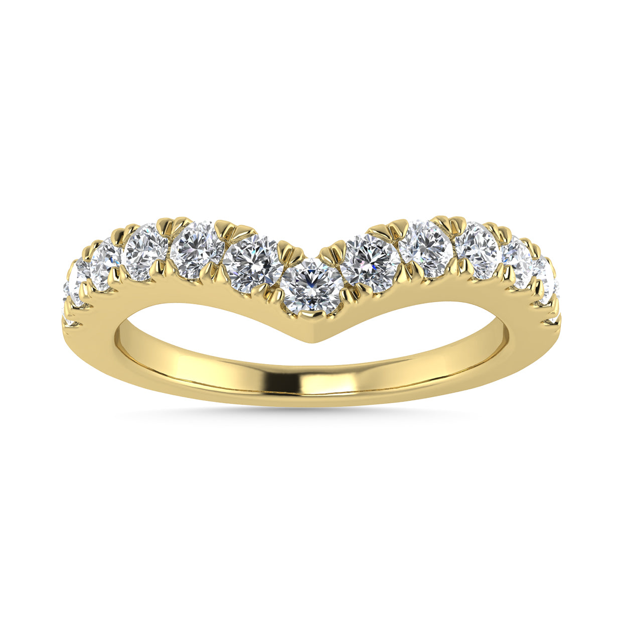 Diamond 1/2 Ct.Tw. Chevron Band in 14K Yellow Gold
