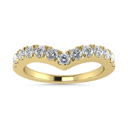 Diamond 1/2 Ct.Tw. Chevron Band in 14K Yellow Gold