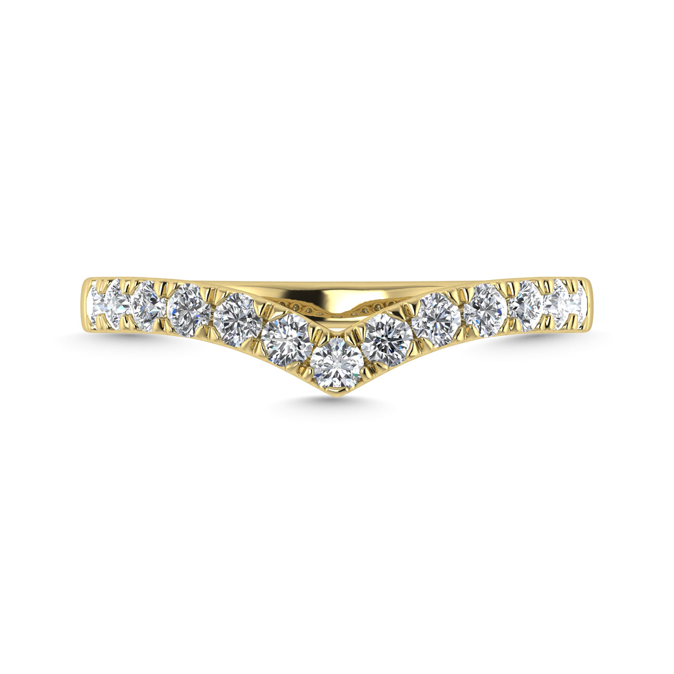 Diamond 1/2 Ct.Tw. Chevron Band in 14K Yellow Gold